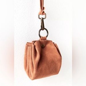 Free People Tan Suede Coin Pouch